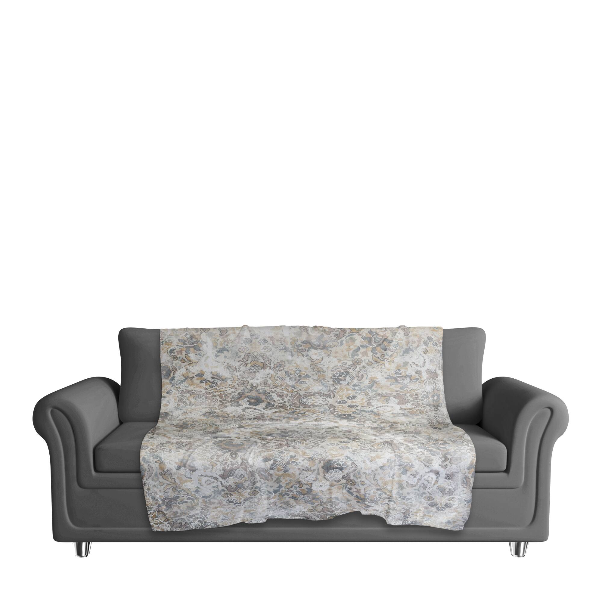 Faded Ornate Sherpa Fleece Blanket